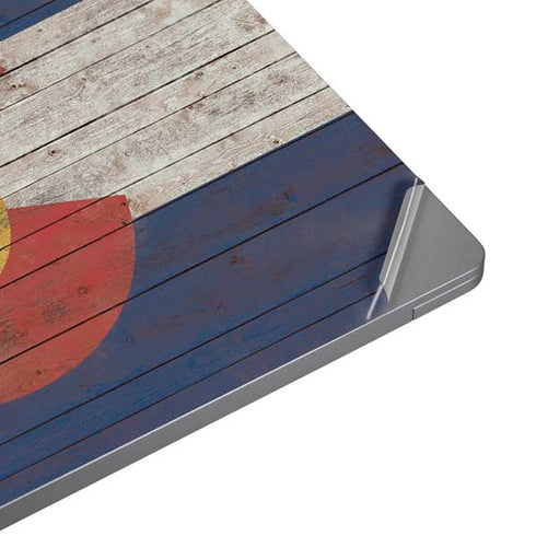 Colorado Flag Dark Wood Universal Laptop 13in (10.6 x 7.6in) Skin